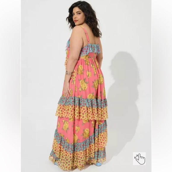 TORRID X BETSEY JOHNSON Maxi Mesh Ruffle Dress Size 00 / Size Medium / Size 10 - Picture 3 of 12